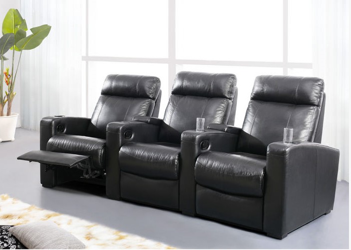 N-Fusion 49477.00 Midway Home Theater 3 Seater- Black