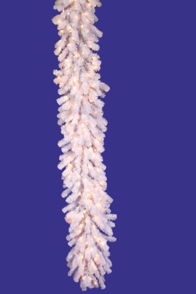 Vickerman A805819 9 X 20 Crystal White Garland 200CL