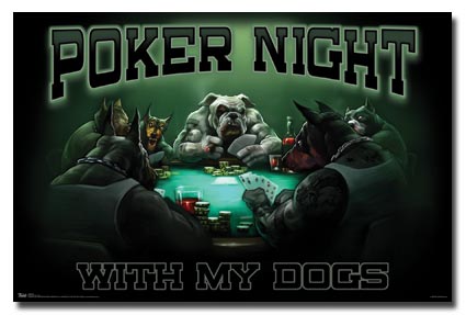 Trends International RP9264 Poker With My Dogs Poster