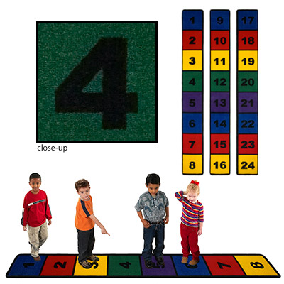 Flagship Carpets LINE Line Up Educational Rug  3 Strips