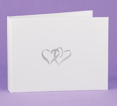 Hortense B. Hewitt 30316 White Linked Heart Guest Book