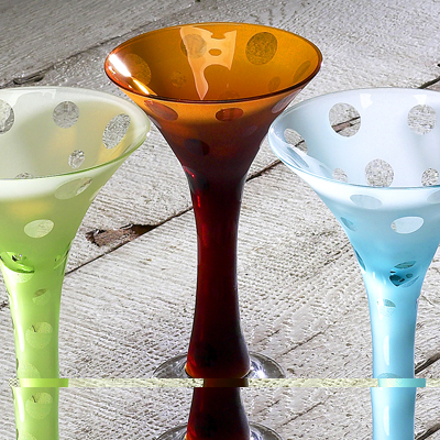 Impulse IG1001DOTCO Dot Martini Amber- Set of 4