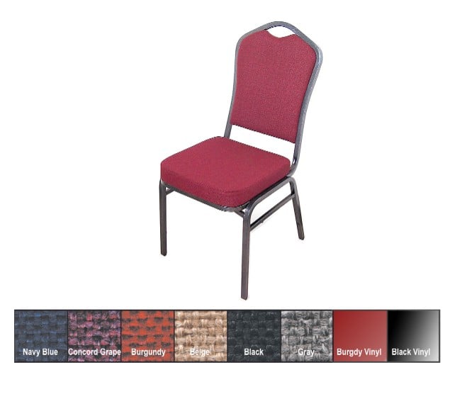 10335 Superb Seating Stack Chair - Navy Blue On Silvervein Frame