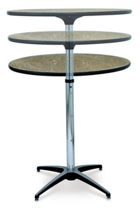 72002 Telescopic Plywood Pedestal Table - 36 Inch Dia Top With Vinyl Edge