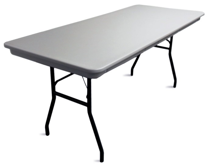 77800 72 X 30 Inch Commercialite Folding Table - Gray With Black Frame