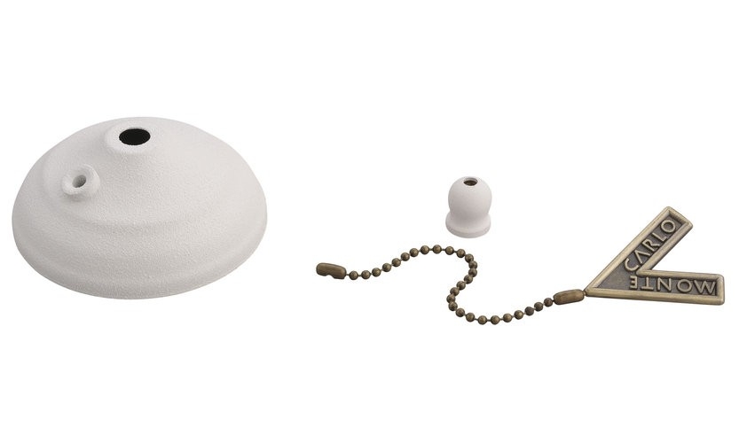 Monte Carlo MC83TW Ceiling Fan Pull Chain Bowl Cap in Textured White