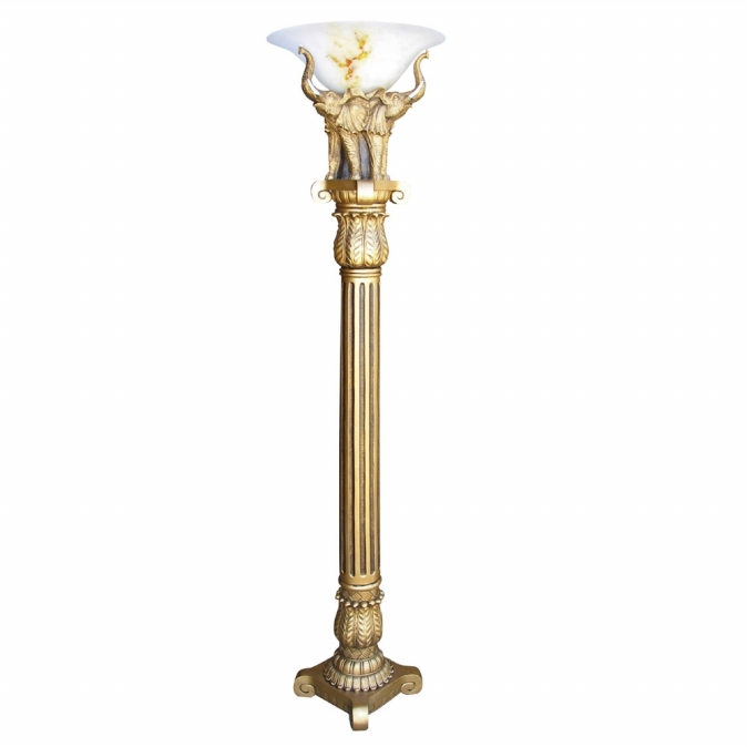 Antique-style Goldtone Floor Lamp