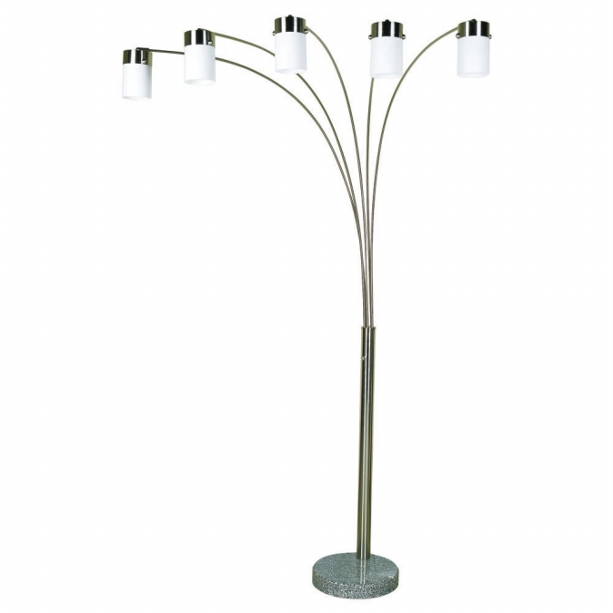 3031f5w 83 Brushed Steel Arch Floor Lamp