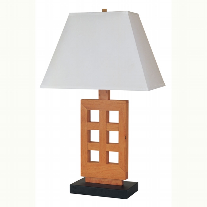 Ore International 8133 30 Wooden Table Lamp Oak