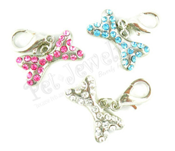 Pet Jewelry Beverly Hills 3P Pet Charms- Dog Charms- Collar Charms- Dog Collar Charms With Swarovski Crystals