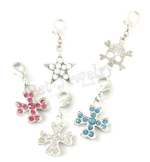 Pet Jewelry Beverly Hills 5p1 Pet Charms Combos- Dog Charms- Collar Charms- Dog Collar Charms With Swarovski Crystals