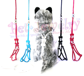 Pet Jewelry Beverly Hills bbnn Bone Step-In-Harness- White- Swarovski Crystals Dog Harness