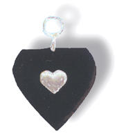 Pet Jewelry Beverly Hills hidbc Black And Silver Heart Id Purse- Hang It On Any Dog Or Cat Collar- Id Tag