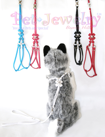 Pet Jewelry Beverly Hills shp Skull Step-In-Harness- Pink- Swarovski Crystals Dog Harness