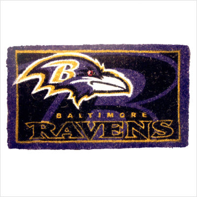Team Sports America NFL0007L-829 18 x30 Welcome Mat Bleached-Baltimore Ravens