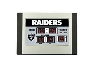 Team Sports America NFL0028B808 6.5 x9 Scoreboard Desk Clock Oakland Raiders