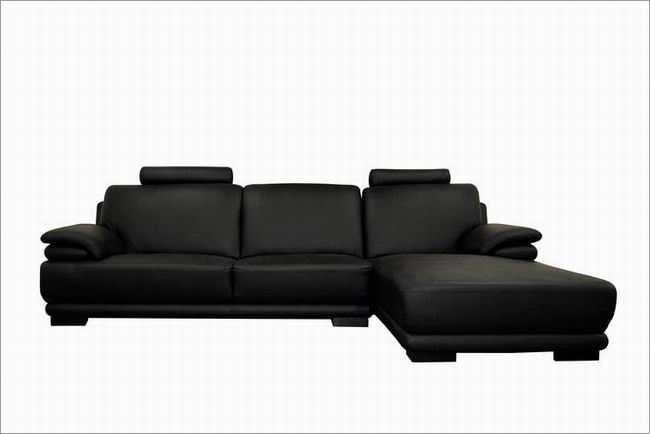 Wholesale Interiors 585-M9812-Sectional Sofa and Chaise in Black Leather