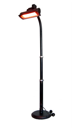 Fire Sense 60253 Black Steel Offset Infrared Patio Heater with Glass Front
