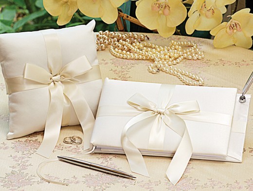 Cathys Concepts 7251i Tied with a Bow Guest Book Amp; Ring Pillow Set by Cathys Concepts