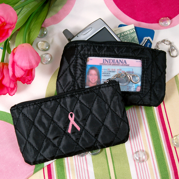 Cathys Concepts BC1869 Breast Cancer Quilted Coin Purse with ID Holder