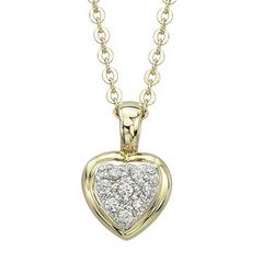 14K Yellow Gold Round Diamond Necklace