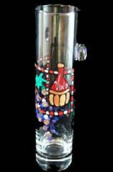 Bellissimo VASEB1007 Hand Painted Wine Festival Design 7.5 Inch Tall Bud Vase