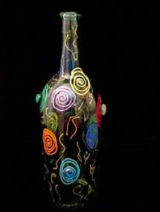 Bellissimo DECANTSET0297 Hand Painted Birthday Balloons Design Wine Bottle with Stopper