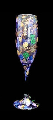 Bellissimo F1597STEM Hand Painted Friends like Wine Design 6 oz. Flute
