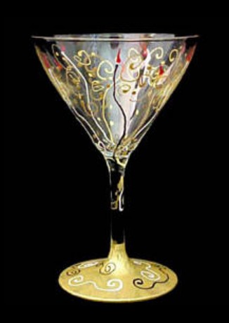 Bellissimo GM9696STEM Hand Painted Celebration Design Grande 10 oz. Martini Glass