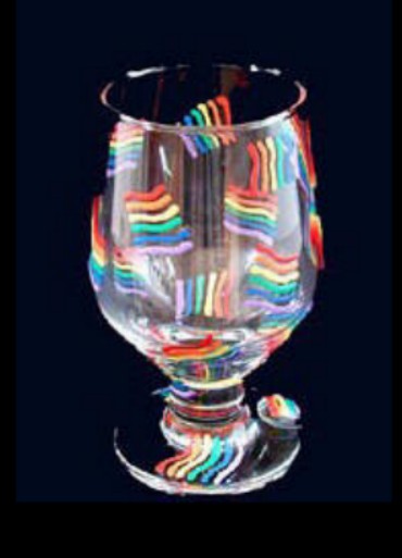 Bellissimo HB-1006-STEM Hand Painted Pride Rainbow Design 10.5 oz. All Purpose High Ball Glass