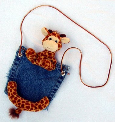 Bear Hands SP-DEN-GIR Small Jean Denim Purse Giraffe