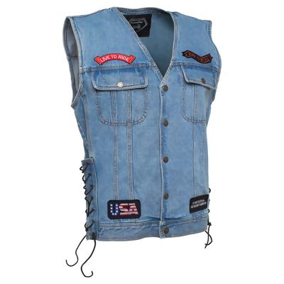 Denim Motorcycle Vest- 3X