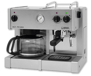 BRIEL ED171APG-TB-MULTI-PRO PRESTIGE Space Saver Espresso Machine with Coffee Maker