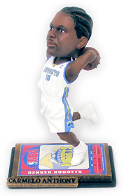 Denver Nuggets Carmelo Anthony Home Jersey Ticket Base Forever Collectibles Bobble Head