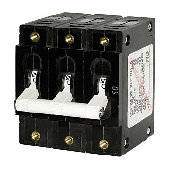 Blue Sea 7287 C-Series Triple Pole Circuit Breaker - 50A