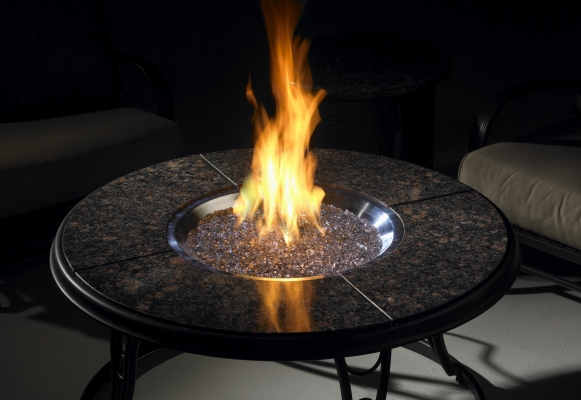 Fire Stone CF-20-LP Crystal Fire- Stainless Steel Firepit With tumbled glass