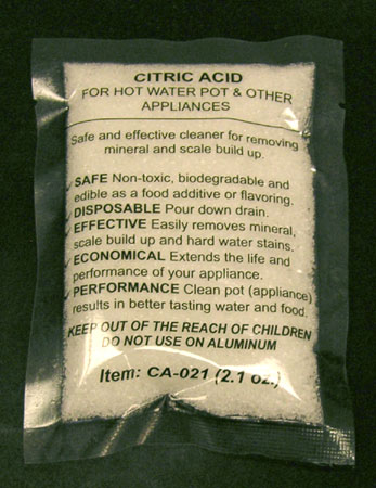 Sunpentown CA-021 Citric Acid 2.1 oz. -Water Pot Cleaner Sunpentown CA-021 Citric Acid 2.1 oz. -Water Pot Cleaner