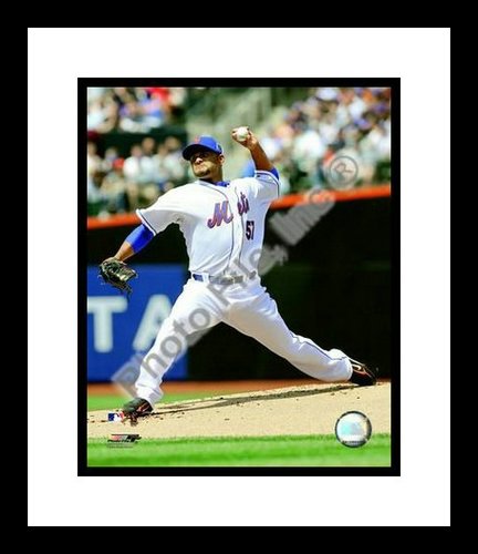 All About Autographs AAA-21094 Johan Santana New York Mets MLB Framed 8x10 Photograph 2009 Pitching