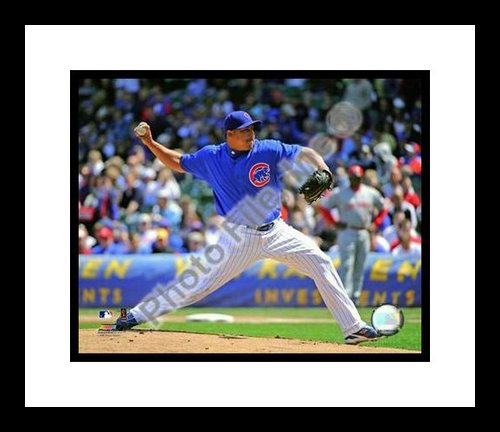 All About Autographs AAA-21105 Carlos Zambrano Chicago Cubs MLB Framed 8x10 Photograph 2009 Pitching