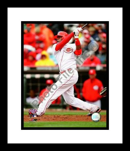 All About Autographs AAA-21108 Brandon Phillips Cincinnati Reds MLB Framed 8x10 Photograph 2009 Batting