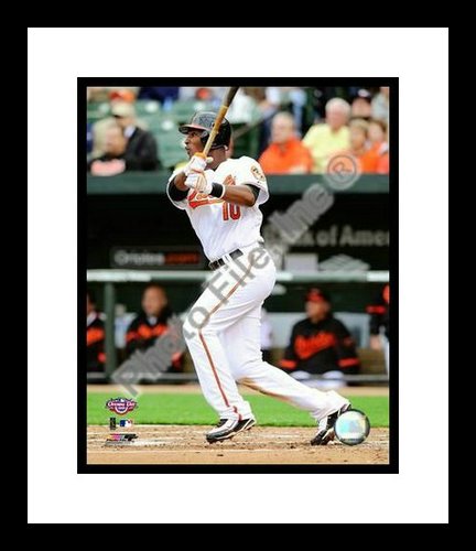All About Autographs AAA-21134 Adam Jones Baltimore Orioles MLB Framed 8x10 Photograph 2009 Batting
