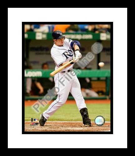 All About Autographs AAA-21157 Evan Longoria Tampa Bay Rays MLB Framed 8x10 Photograph 2009 Batting