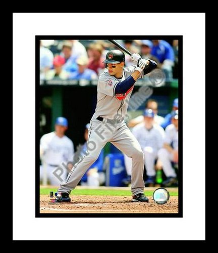 All About Autographs AAA-21165 Grady Sizemore Cleveland Indians MLB Framed 8x10 Photograph 2009 Batting