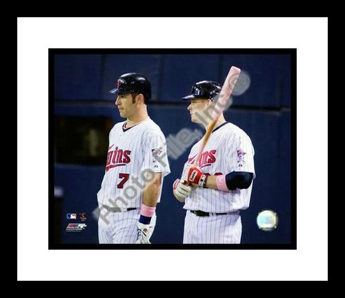 All About Autographs AAA-21177 Joe Mauer and Justin Morneau Minnesota Twins MLB Framed 8x10 Photograph 2009 On Deck