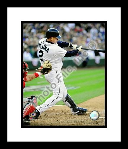 All About Autographs AAA-21185 Kenji Johjima Seattle Mariners MLB Framed 8x10 Photograph 2009 Batting