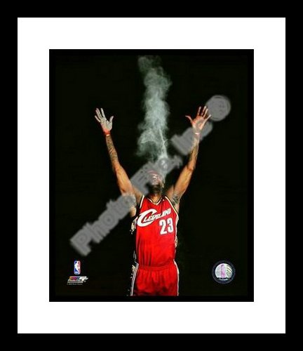 All About Autographs AAA-21196 LeBron James Cleveland Cavaliers NBA Framed 8x10 Photograph Pre Game Ritual Black Background