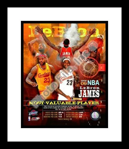 All About Autographs AAA-21198 LeBron James Cleveland Cavaliers NBA Framed 8x10 Photograph 2008/09 NBA MVP Collage