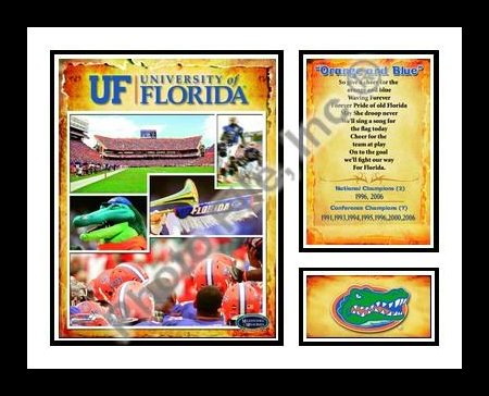 All About Autographs AAA-50129 Florida Gators NCAA Framed 8x10 Photograph Milestone Collage