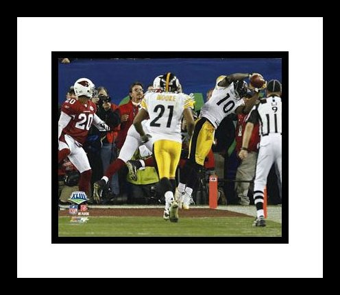 All About Autographs AAA21078 Santonio Holmes NFL Framed 8x10 Photograph Super Bowl XLIII Game Winning Catch TD
