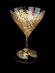 Bellissimo M3097STEM Hand Painted Fireworks Design 7.5 oz. Martini Glass